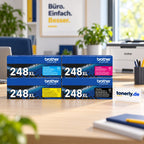 Brother TN-248XL Original Toner Set Schwarz/Cyan/Magenta/Gelb (4er-Set) – Bürofoto mit tonerly.de