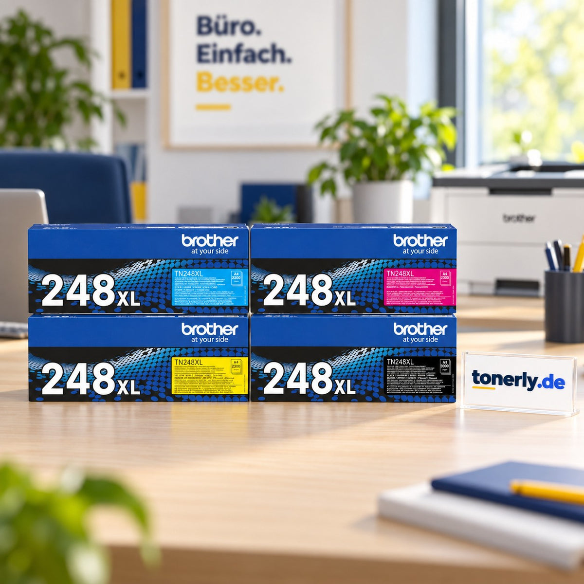 Brother TN-248XL Original Toner Set Schwarz/Cyan/Magenta/Gelb (4er-Set) – Bürofoto mit tonerly.de