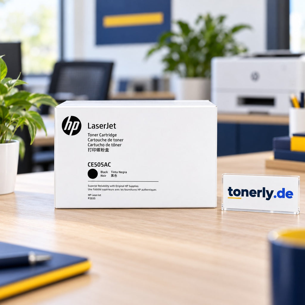 HP 05A (CE505AC) Original Toner Schwarz – Contract-Version – Bürofoto mit tonerly.de