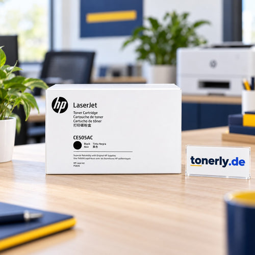HP 05A (CE505AC) Original Toner Schwarz – Contract-Version – Bürofoto mit tonerly.de