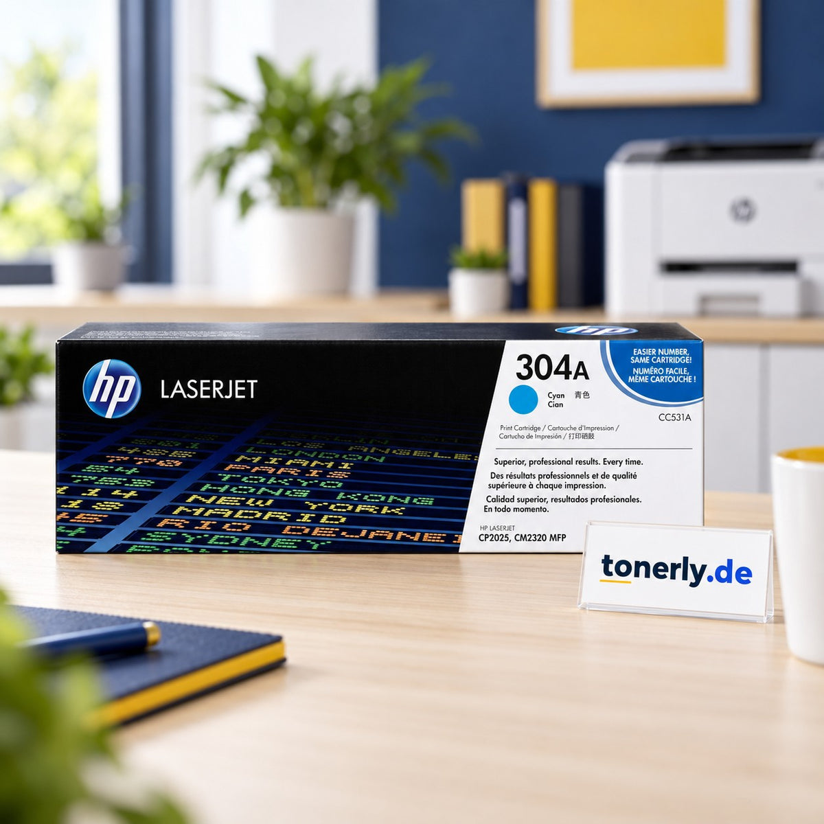 HP 304A (CC531A) Original Toner Cyan – Bürofoto mit tonerly.de