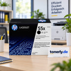HP 55X (CE255X) Original Toner Schwarz – Bürofoto mit tonerly.de